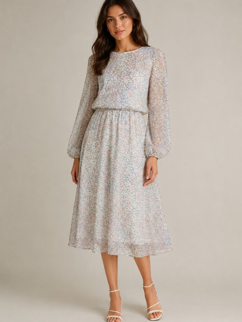 Essentiel Antwerp shayna Silk Midi Dress Long Sleeve 34